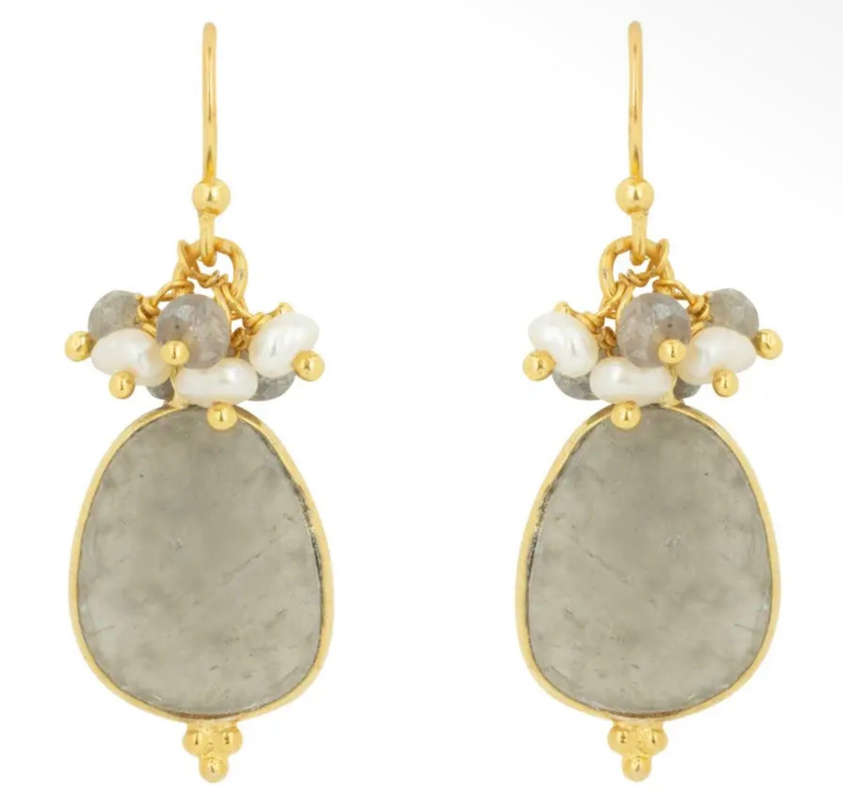 Willow Stone & Pearl Drop Earrings