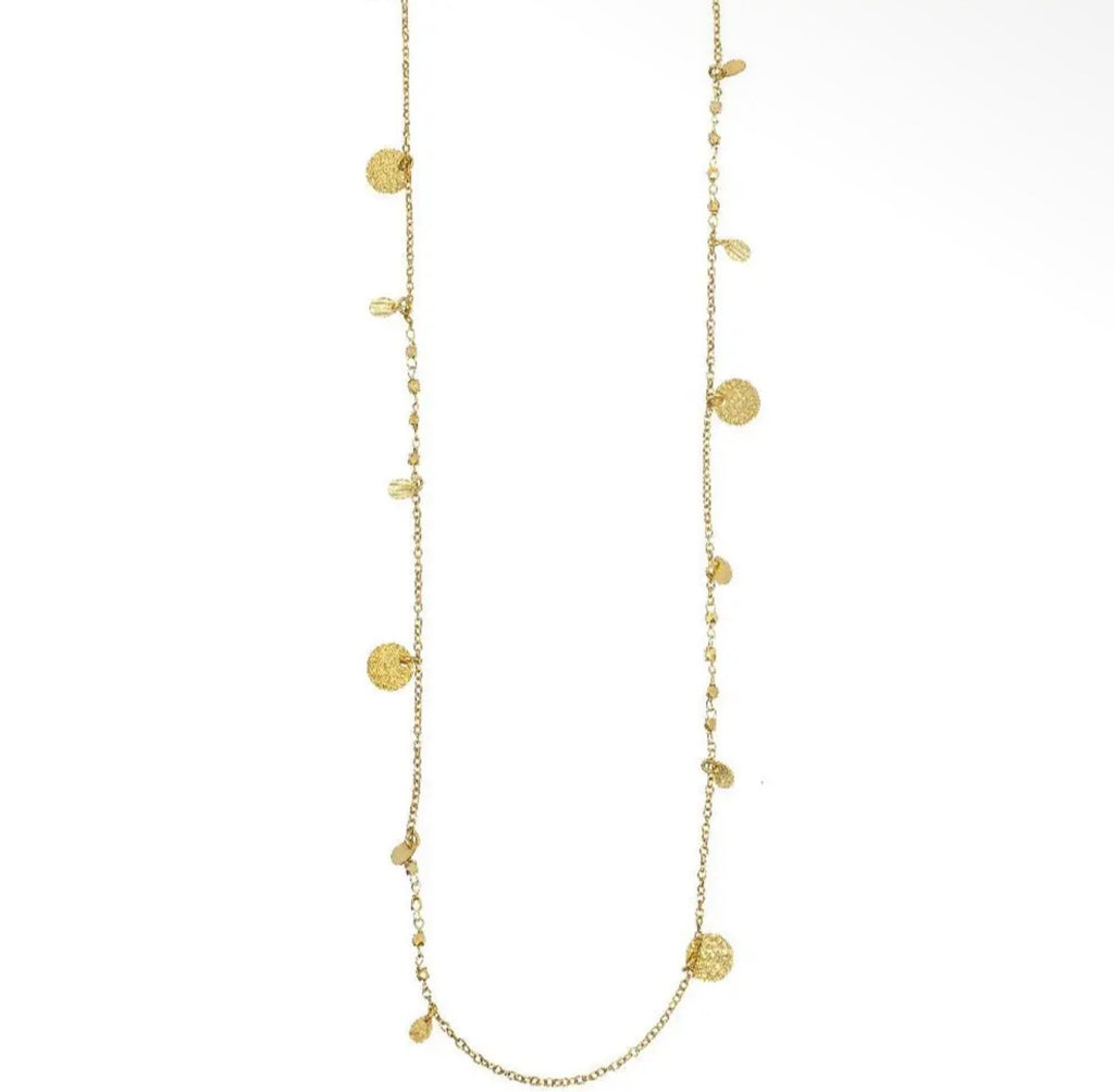 Athens Long Gold Coin Necklace