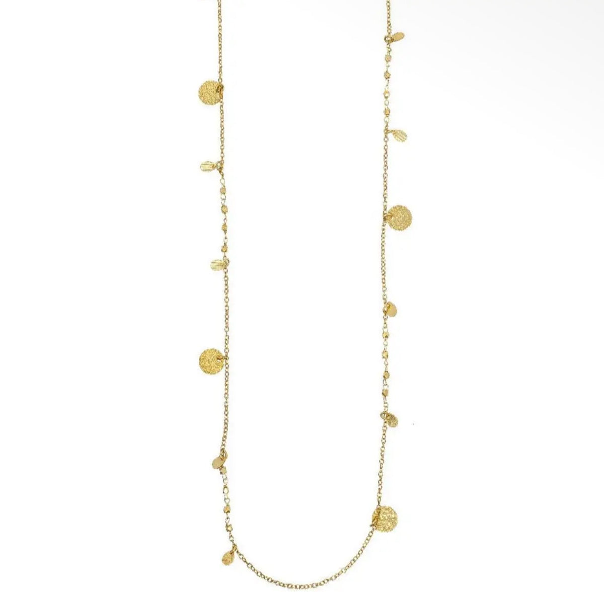 Athens Long Gold Coin Necklace