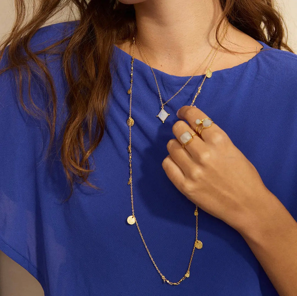 Athens Long Gold Coin Necklace
