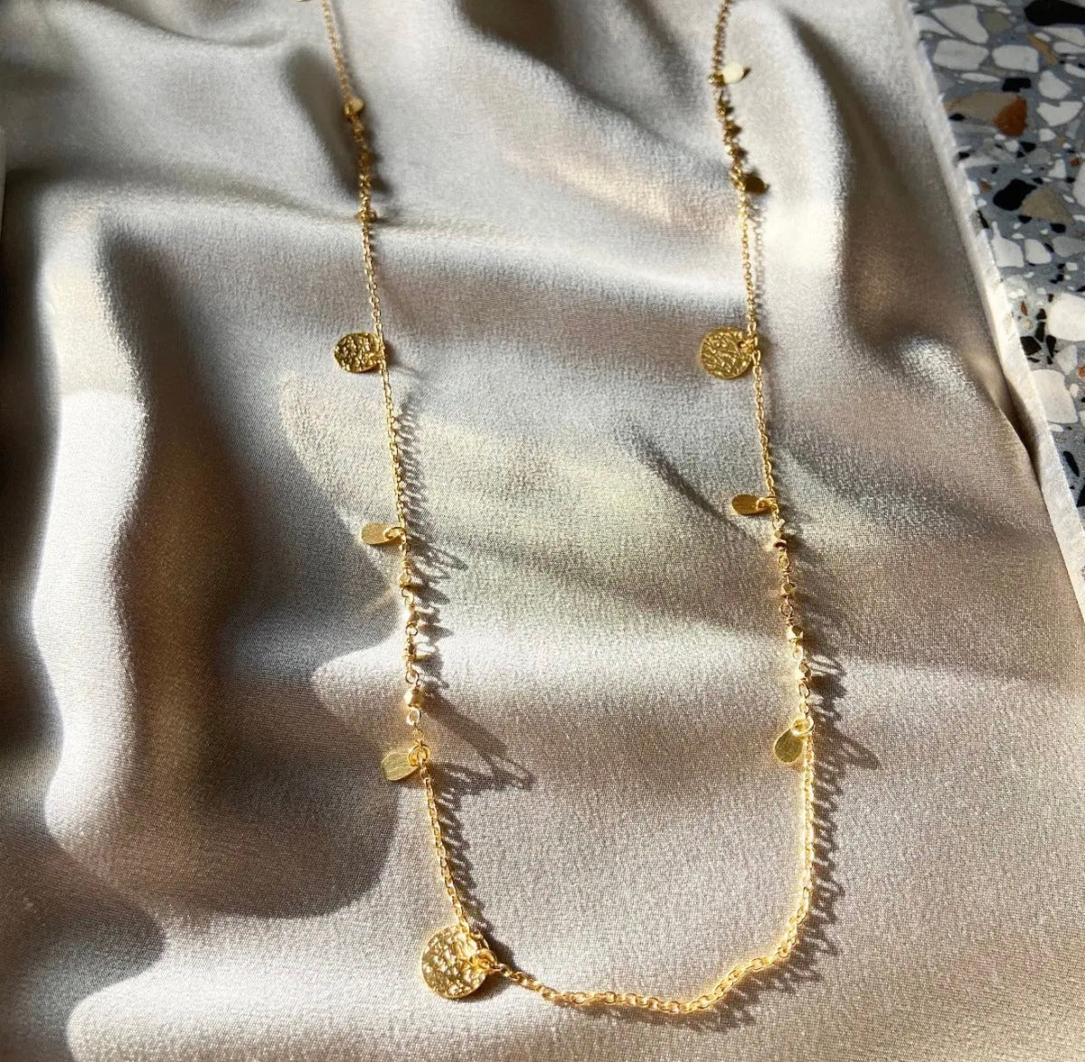 Athens Long Gold Coin Necklace