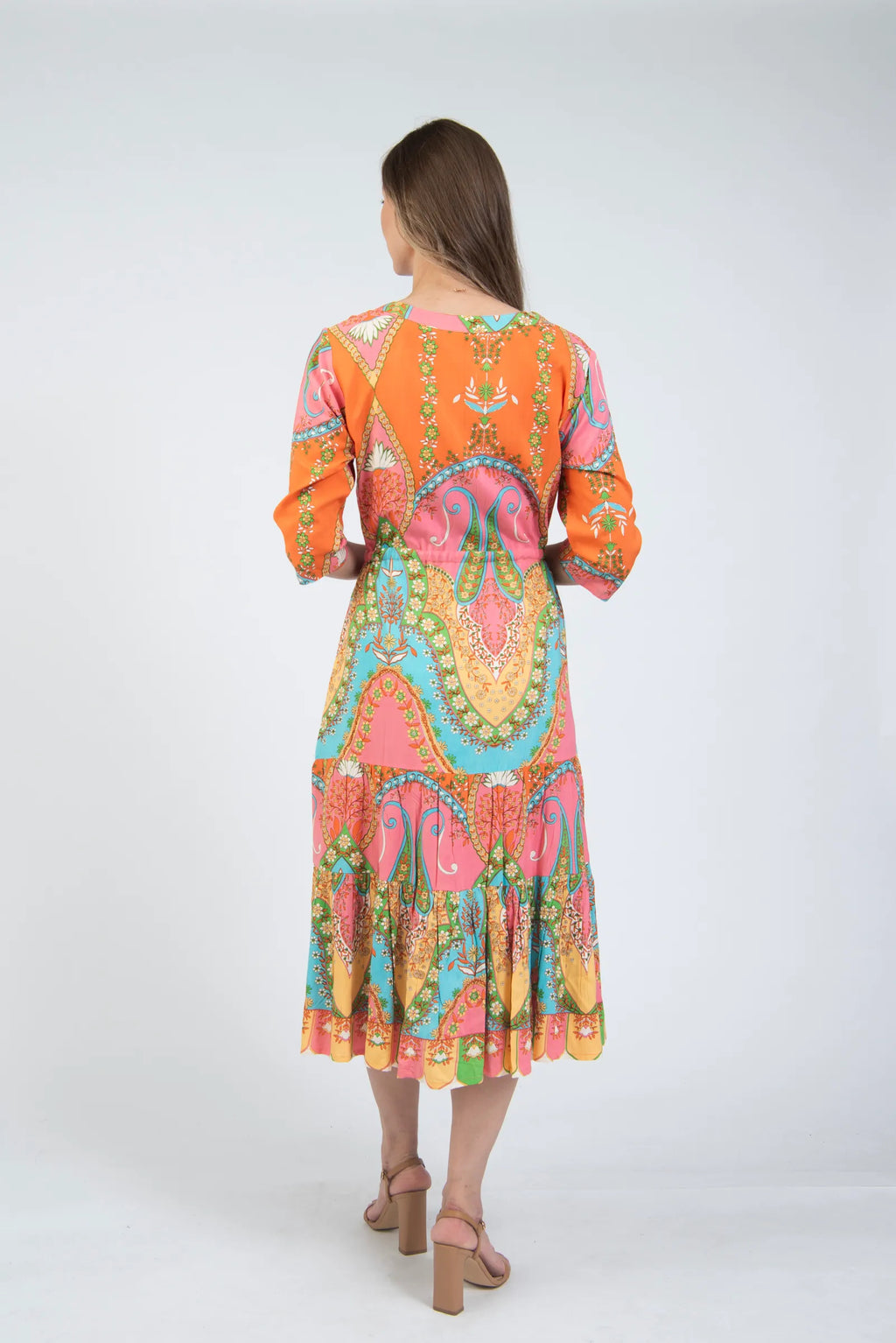 Sadie Coral Turquoise Midi Dress image 2