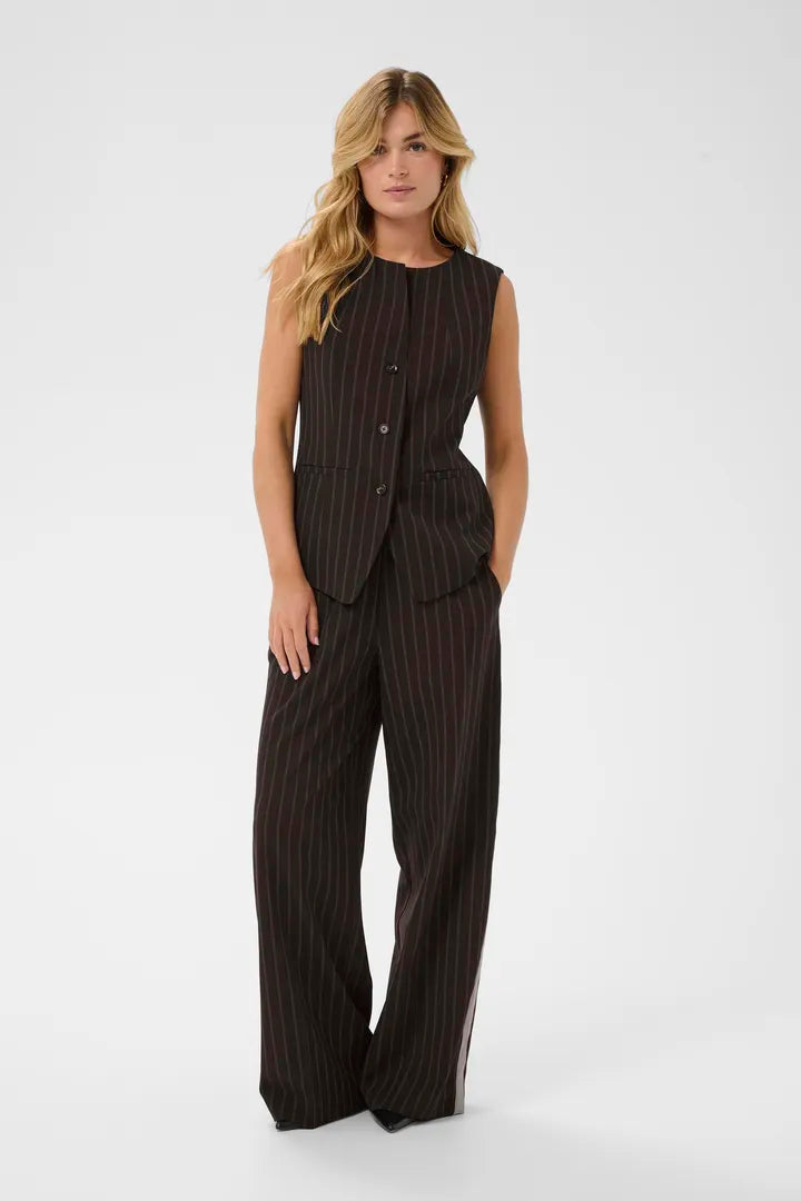 Saint Tropez Longline Pinstripe Waistcoat  image 3