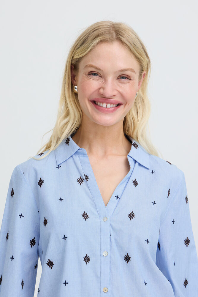 B Young Fabienne Chambray Cotton Shirt image 6