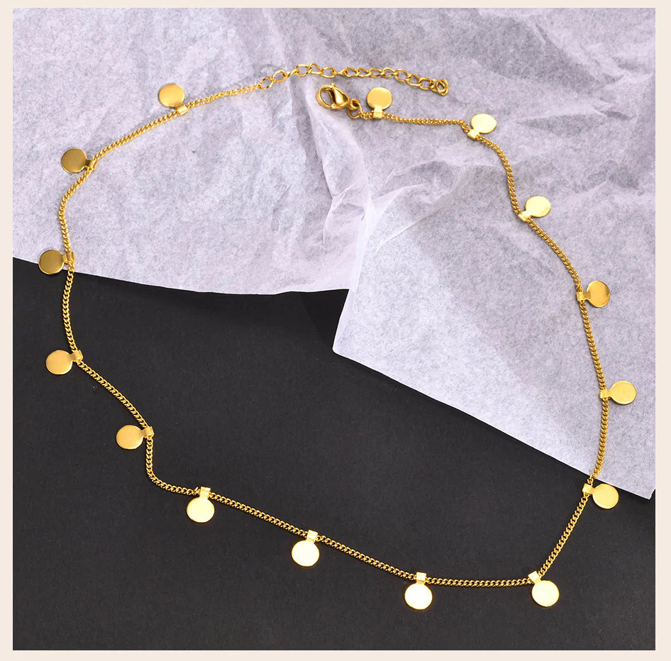 Coin Necklace in Gold image 1