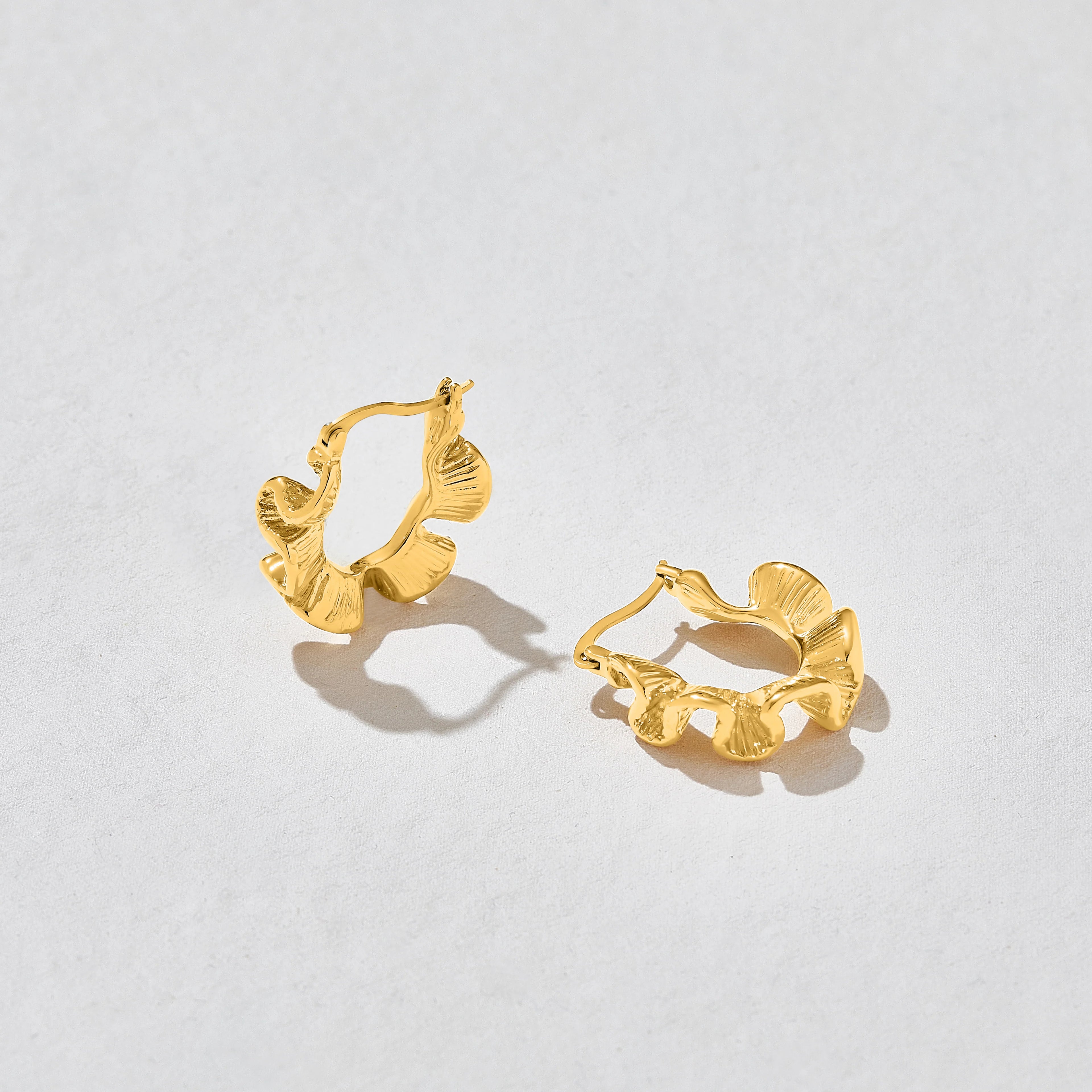Dream Wave Gold Hoop Earrings image 1