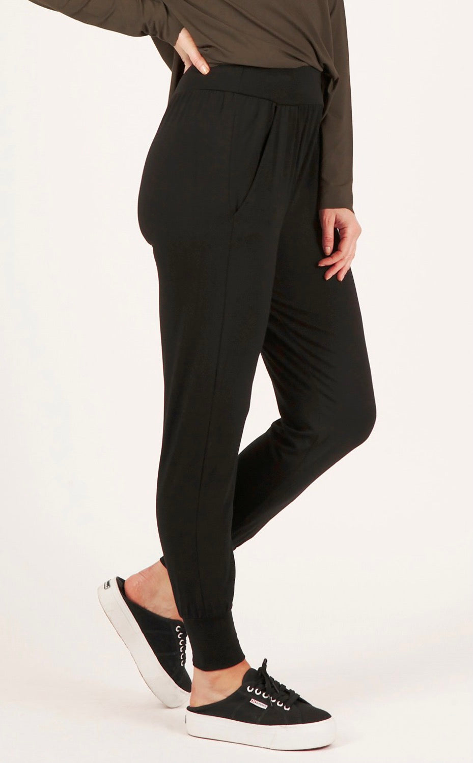 Jersey Pants Joggers with Side Pockets image 4