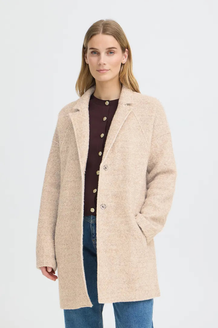 Pulz Lula Oatmeal Woven Coat image 0