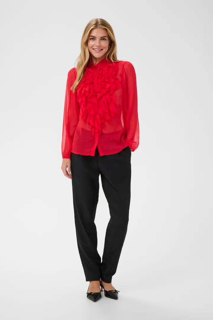 Saint Tropez Ruffle Front Lily Shirt Top image 3