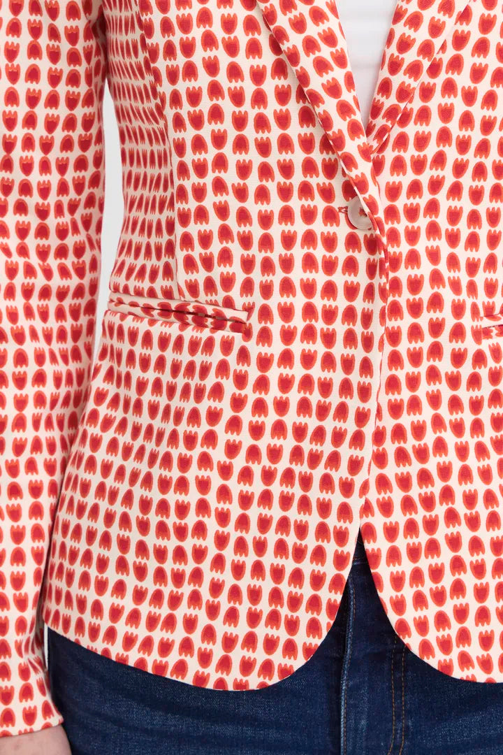 Ichi Kate Cream Red Blazer  image 2