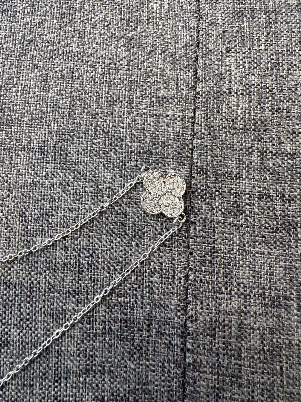 Long Necklace with Small Sparkle Flower Motif image 3