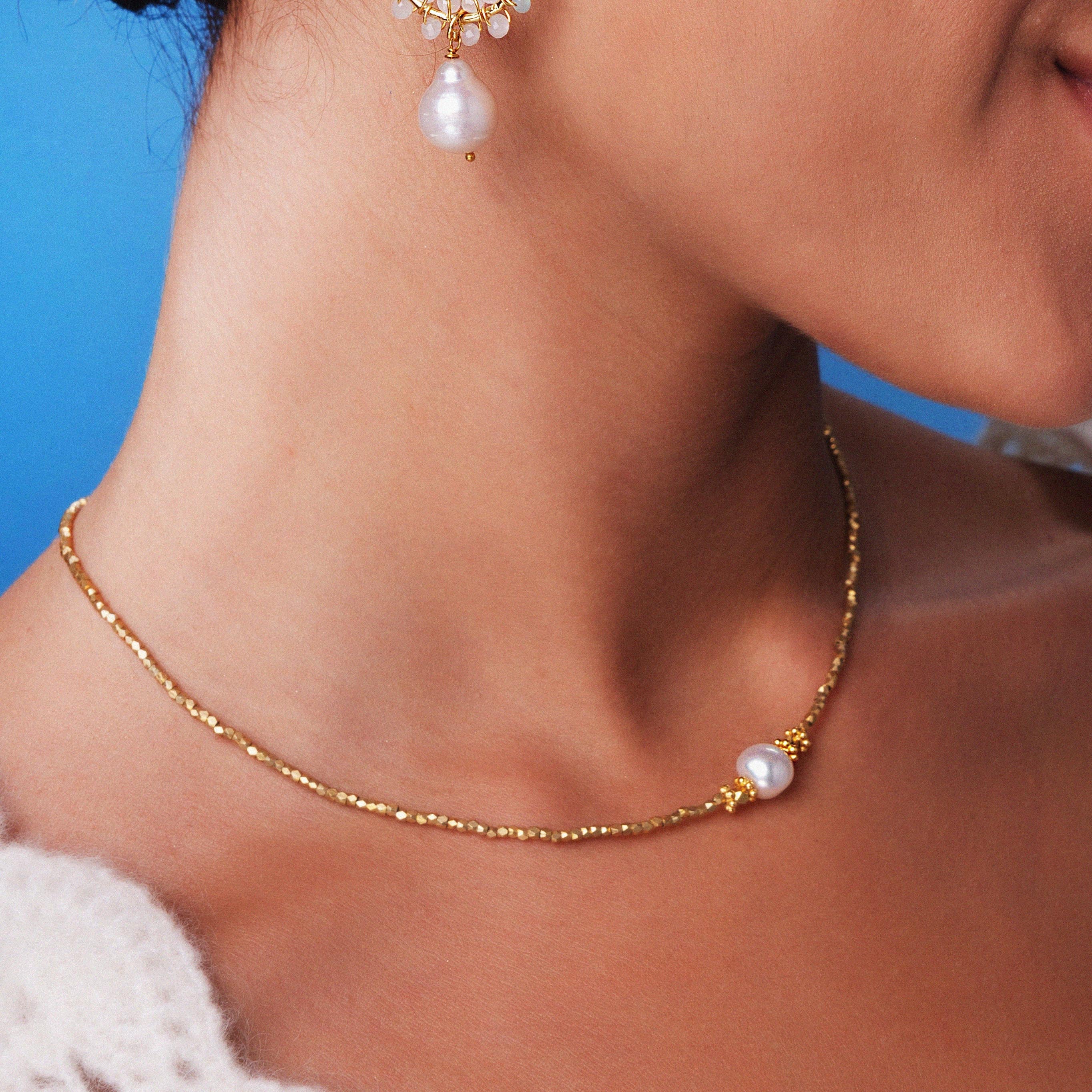 Bluebell Choker Necklace Freshwater Pearl image 0