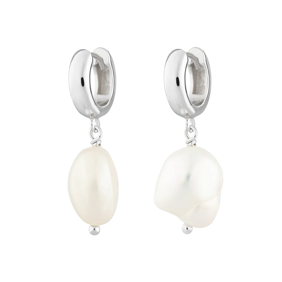 Baroque Pearl Huggie Earrings  image 2