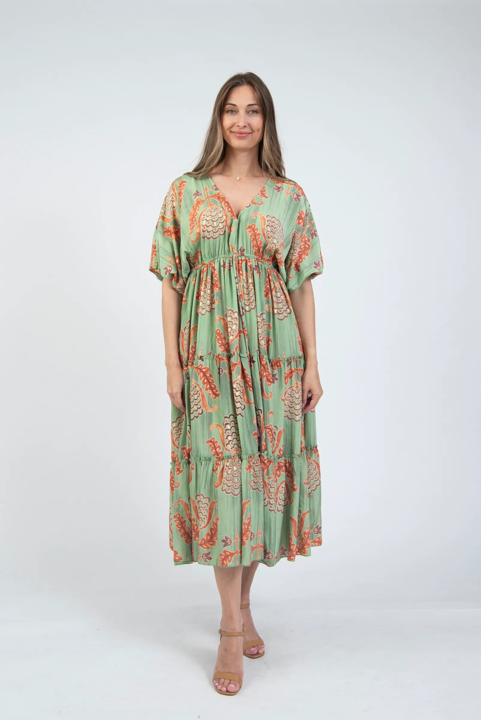 Ava Tiered Mint Midi Dress image 2