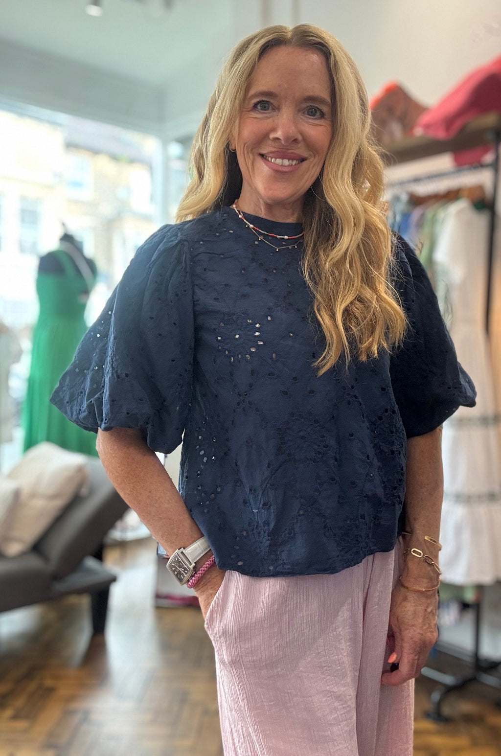 Harper Cotton Broderie Blouse Top image 5