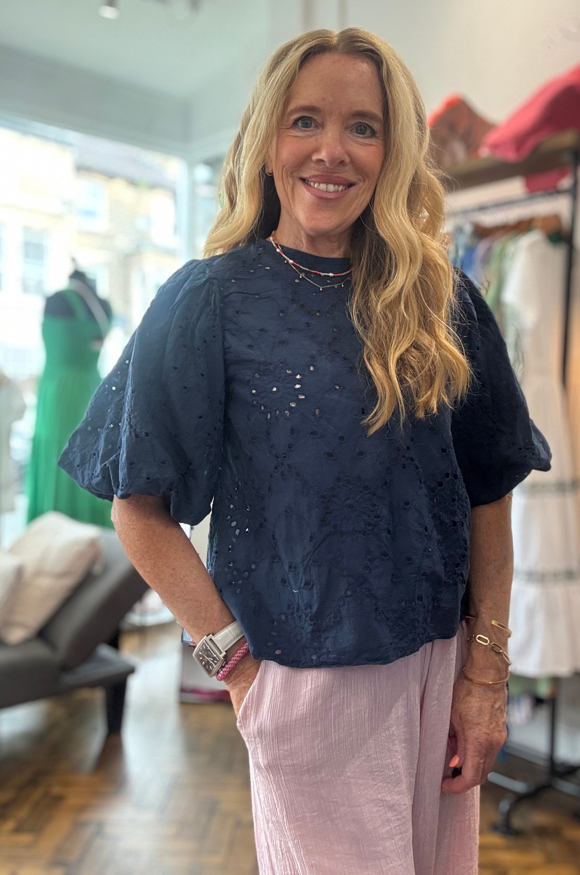 Harper Cotton Broderie Blouse Top image 5