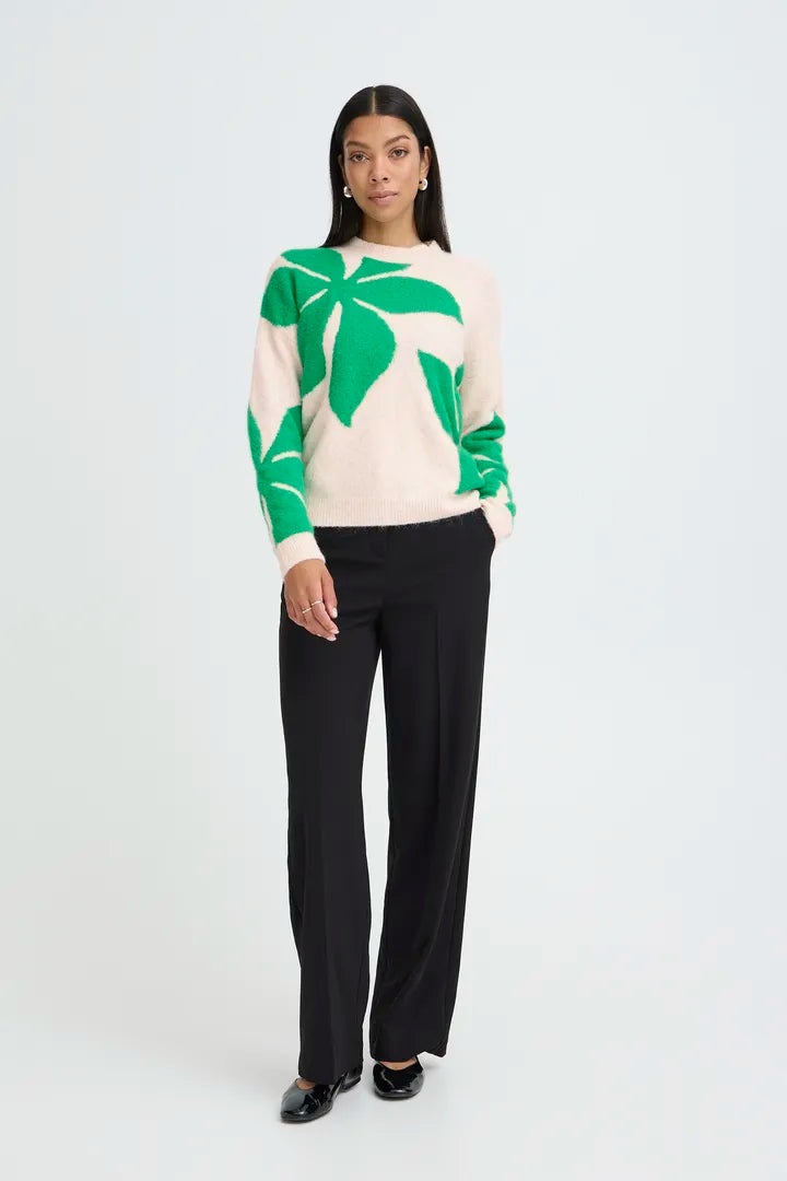 B Young Mea Flower Sweater in Green image 8