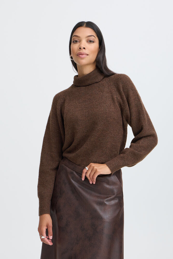 BYoung Mona Rollneck Sweater in Chocolate Brown image 2