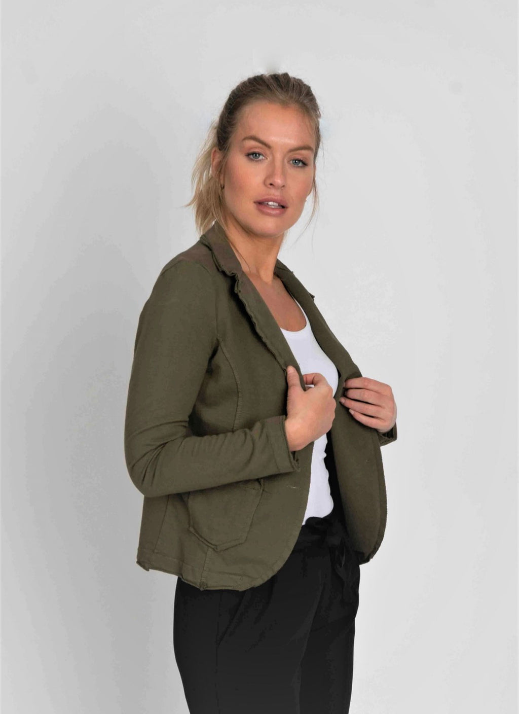 Suzy Unstructured Blazer with Raw Edges image 2