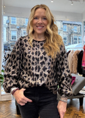 Pulz Sequin Leopard Print Top image 0