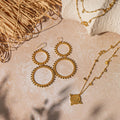 Double Sunray Gold Earrings image 0