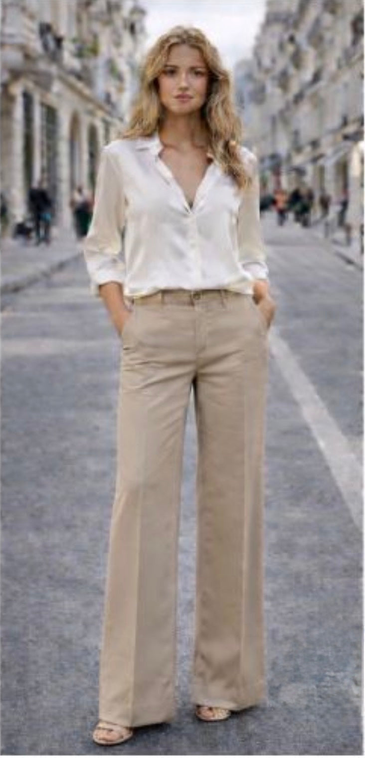Randly Flared Cotton Chino Trousers  image 6