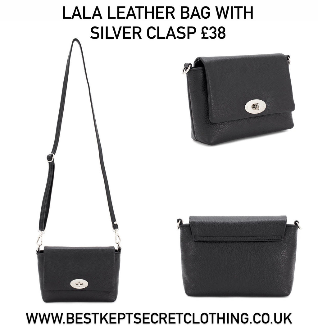 Lala Leather Bag with Silver Clasp image 5