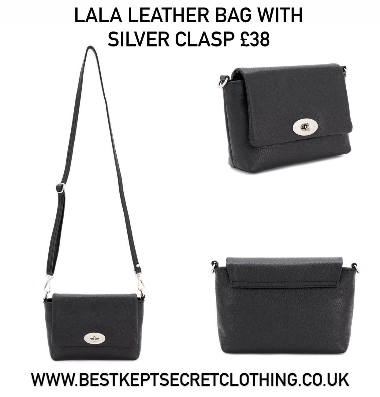 Lala Leather Bag with Silver Clasp image 5