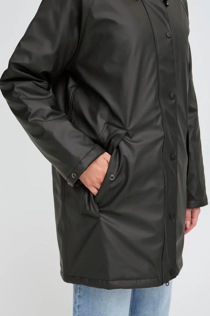 B Young Yavan Hooded Raincoat in Fig image 5