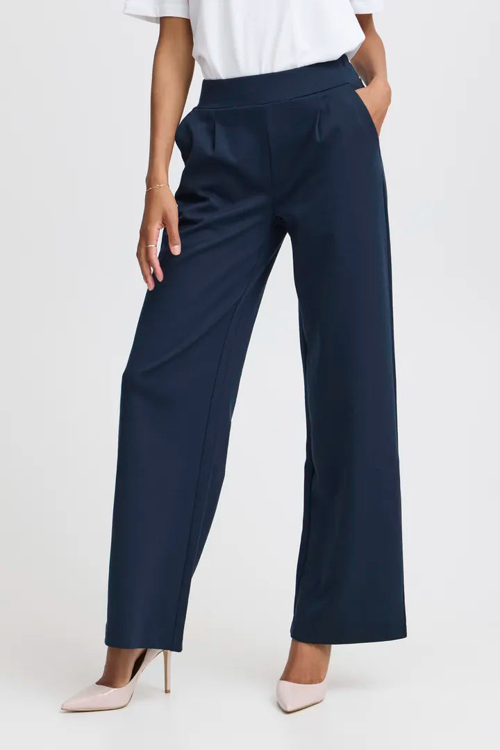 B Young Zeta Wide Leg Navy Trousers  image 6