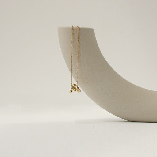 Triple Hoop Short Gold Pendant Necklace image 0