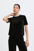 B Young Diamante Trim Velvet Top image 0