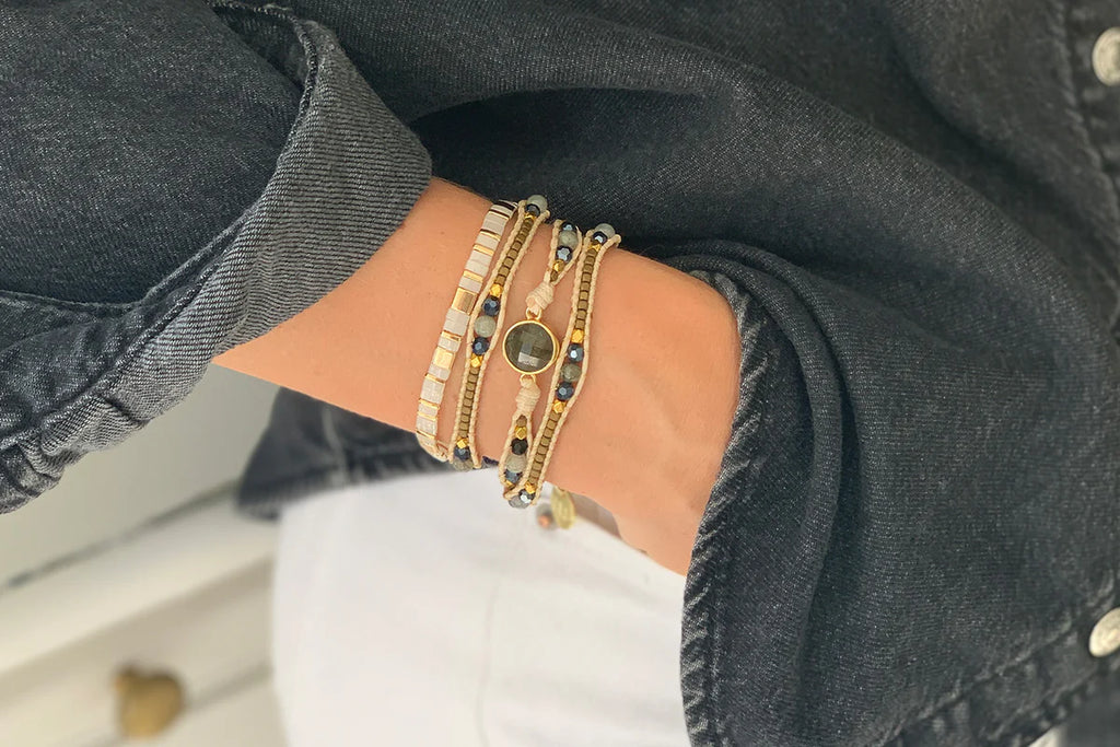 Beth Gemstone Three Wrap Bracelet  image 5