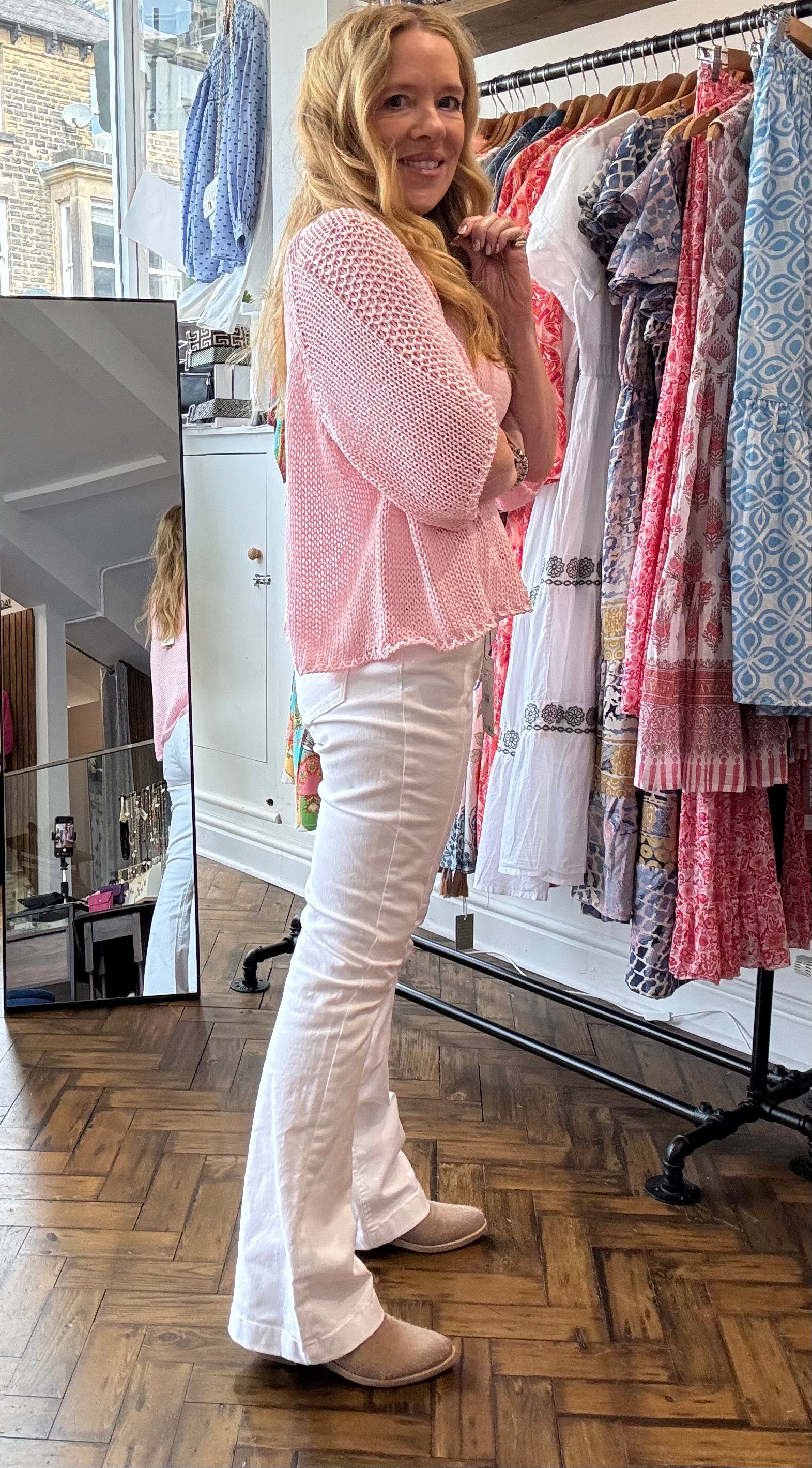 Pulz Becca Bootcut White Jeans image 2