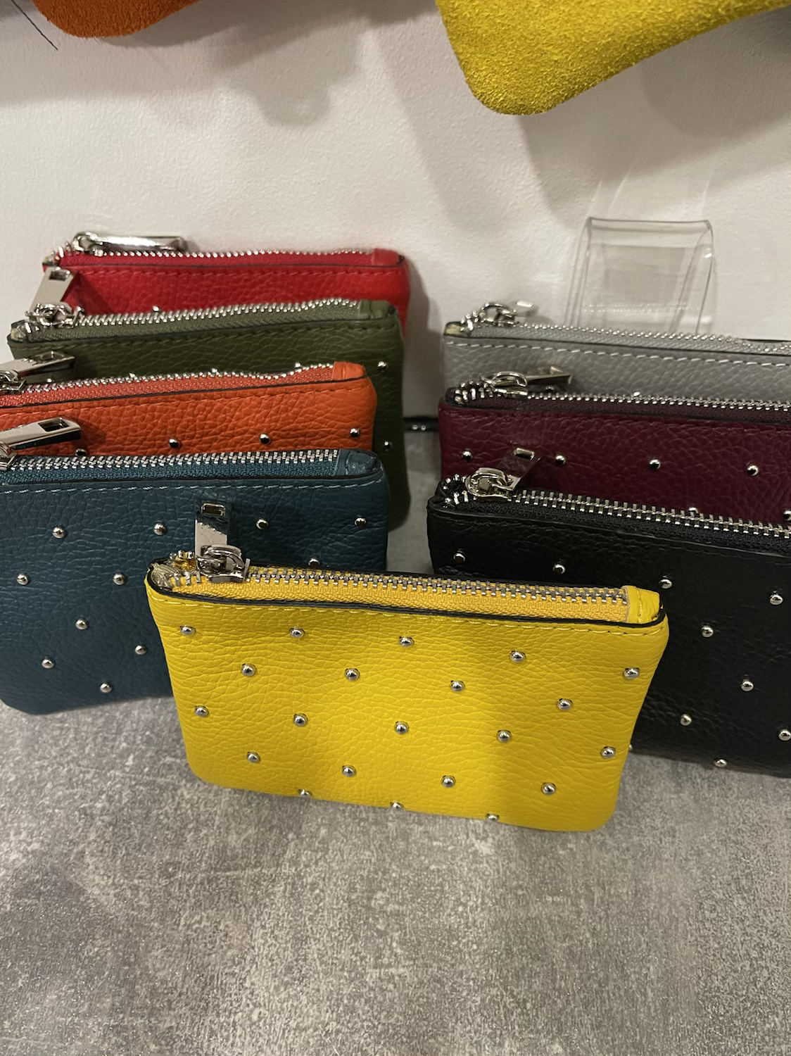 Leather Coin Purse with Stud Detail image 5