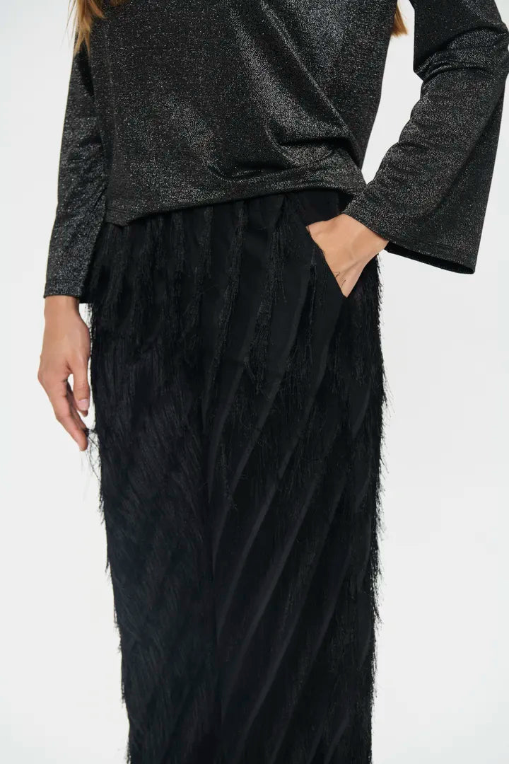 Saint Tropez Nancy Shaggy Black Trousers  image 0