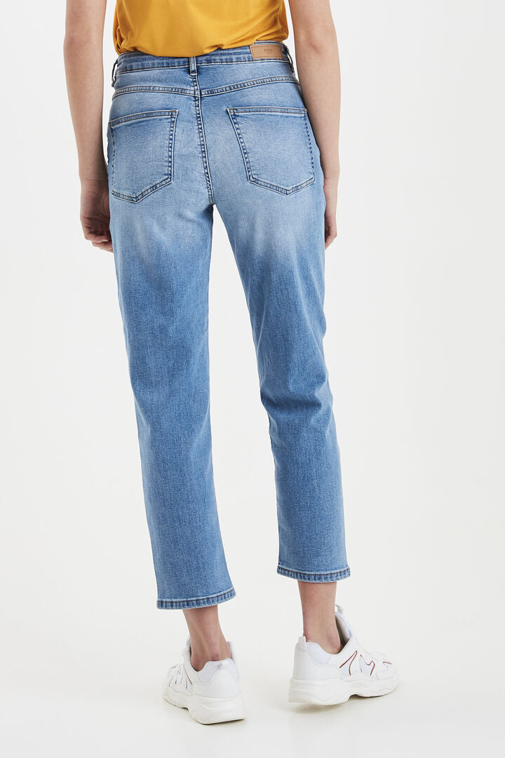 Ichi Comfy Mid Waist Straight Fit Denim Jeans image 7