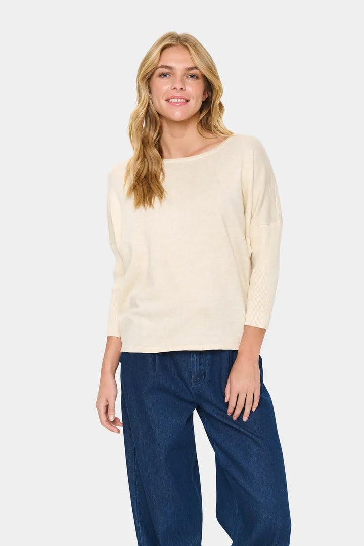 Saint Tropez Mila Scoop Neck Seam Back Sweater image 1