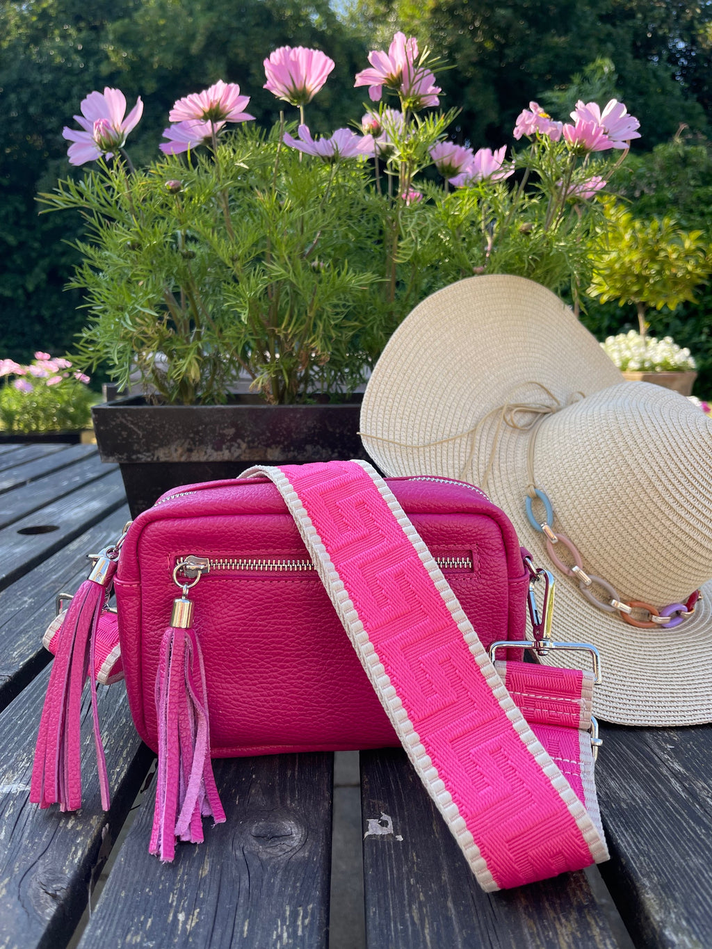 Small Leather Camera Bag with Two Tassels image 1