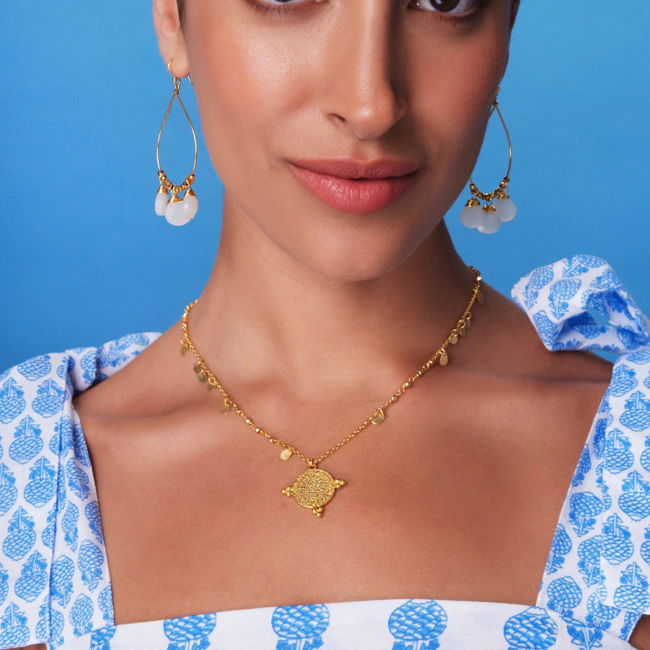 Santorini Short Gold Plated Necklace image 0