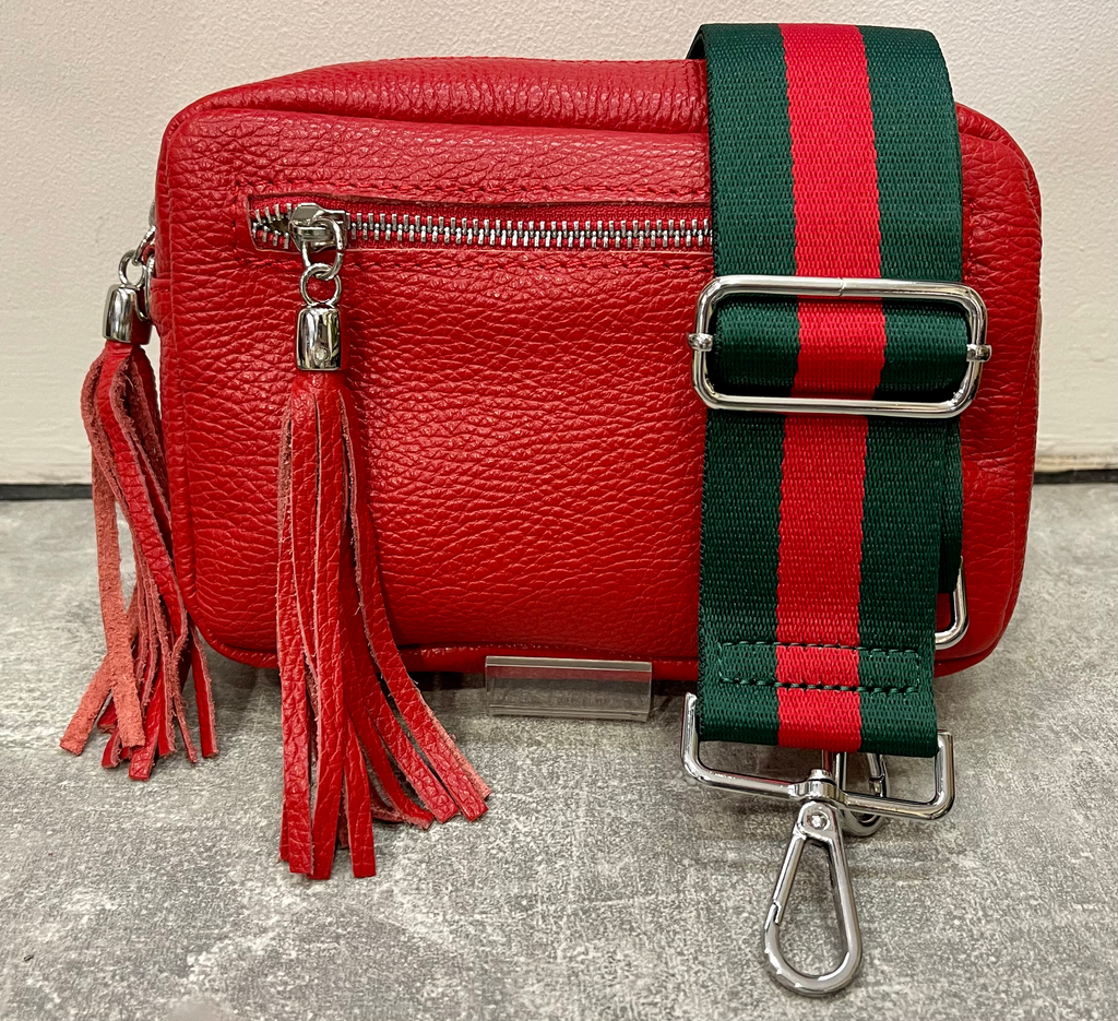 Small Leather Camera Bag with Two Tassels image 5