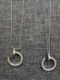 Diamanté Nail Short Pendant Necklace  image 0