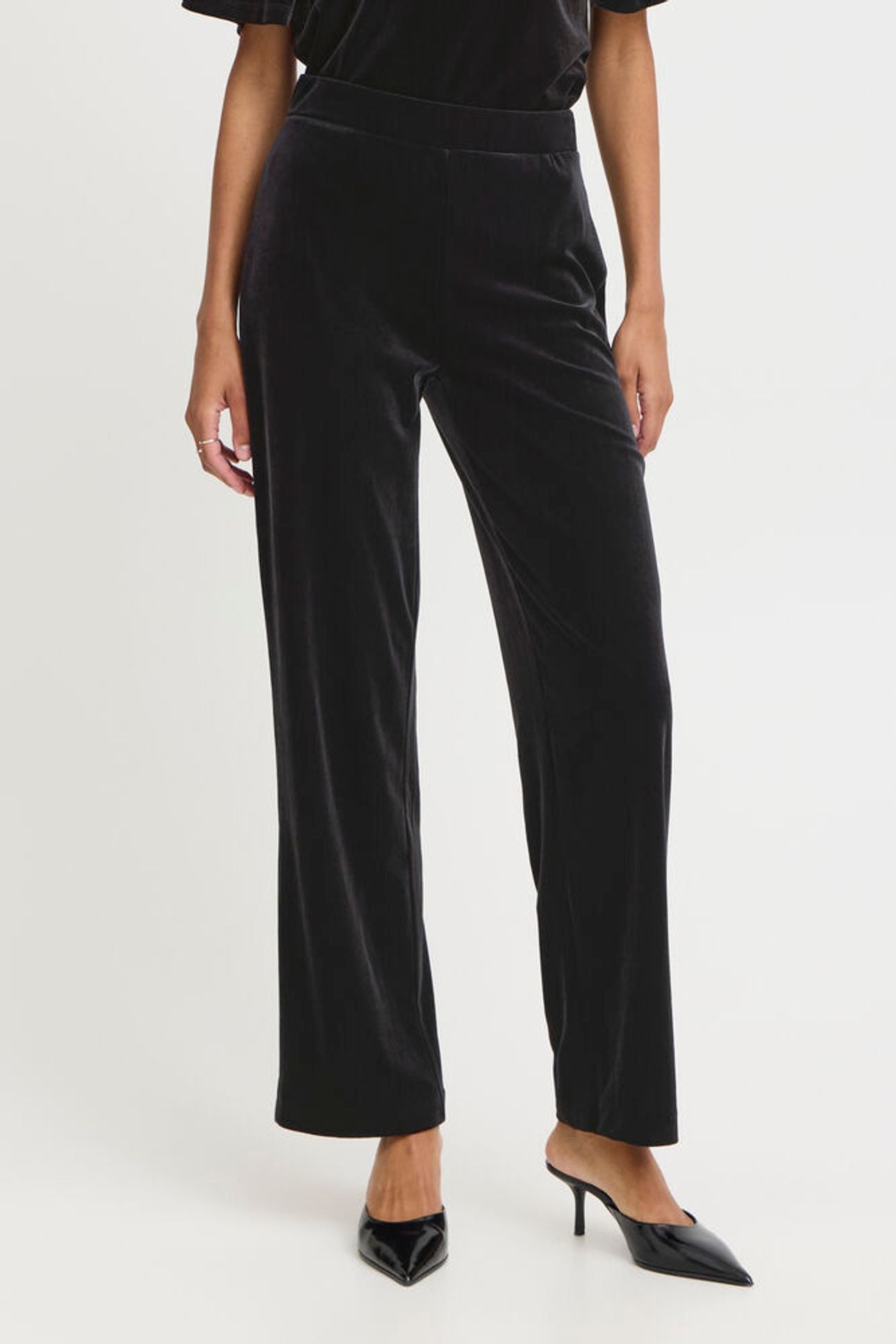 B Young Perlina Black Velvet Trousers  image 3