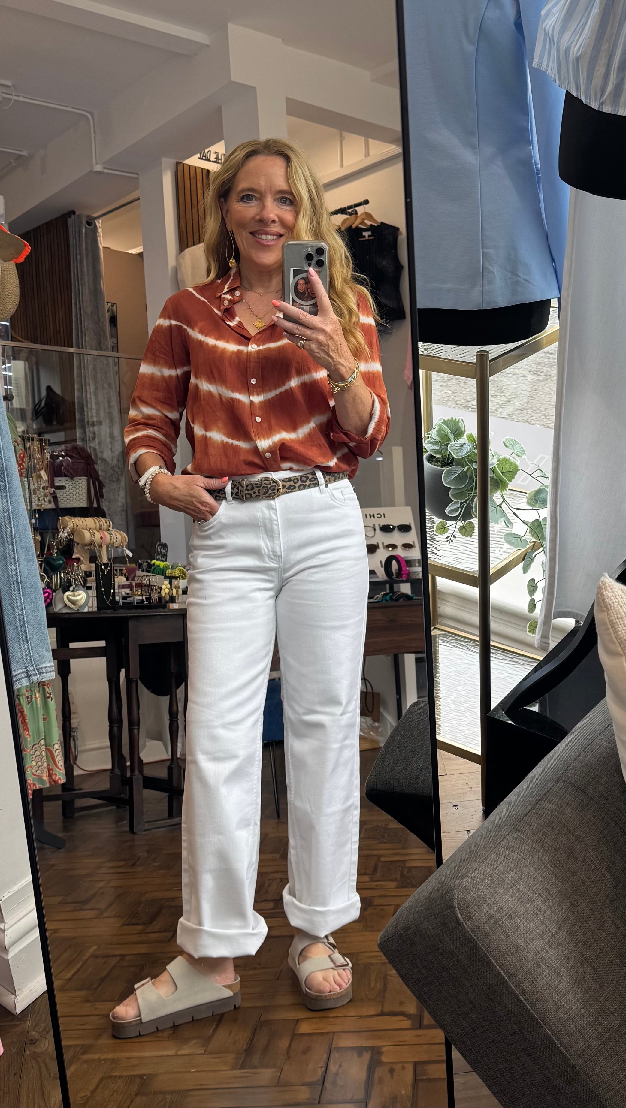 Pulz Vega Wide Leg White Jeans image 2