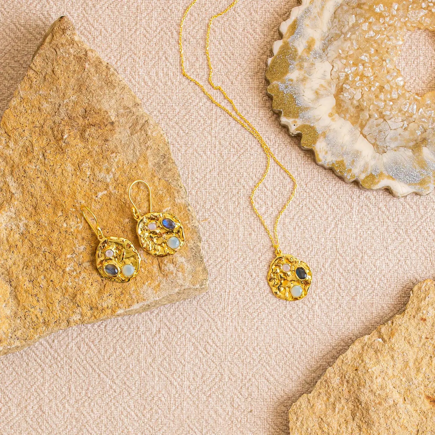 Gemstone Coin Pendant Necklace image 3