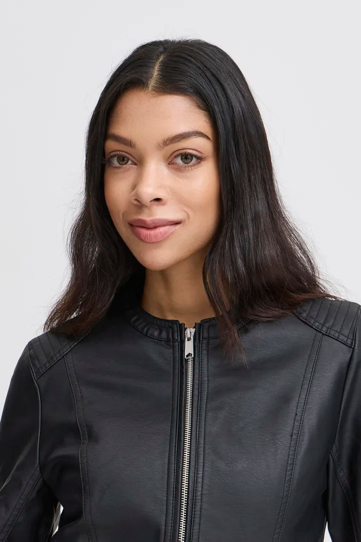 B Young Bya Faux Leather Biker Jacket image 10