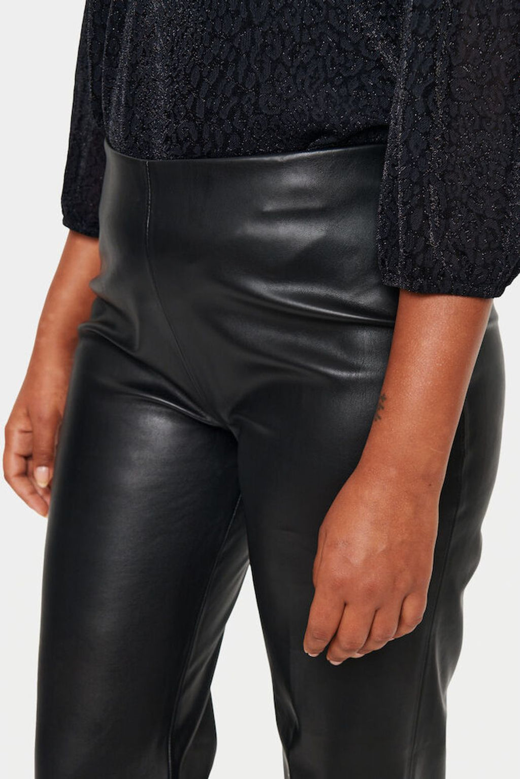 Saint Tropez Faux Leather Flared Trousers image 10