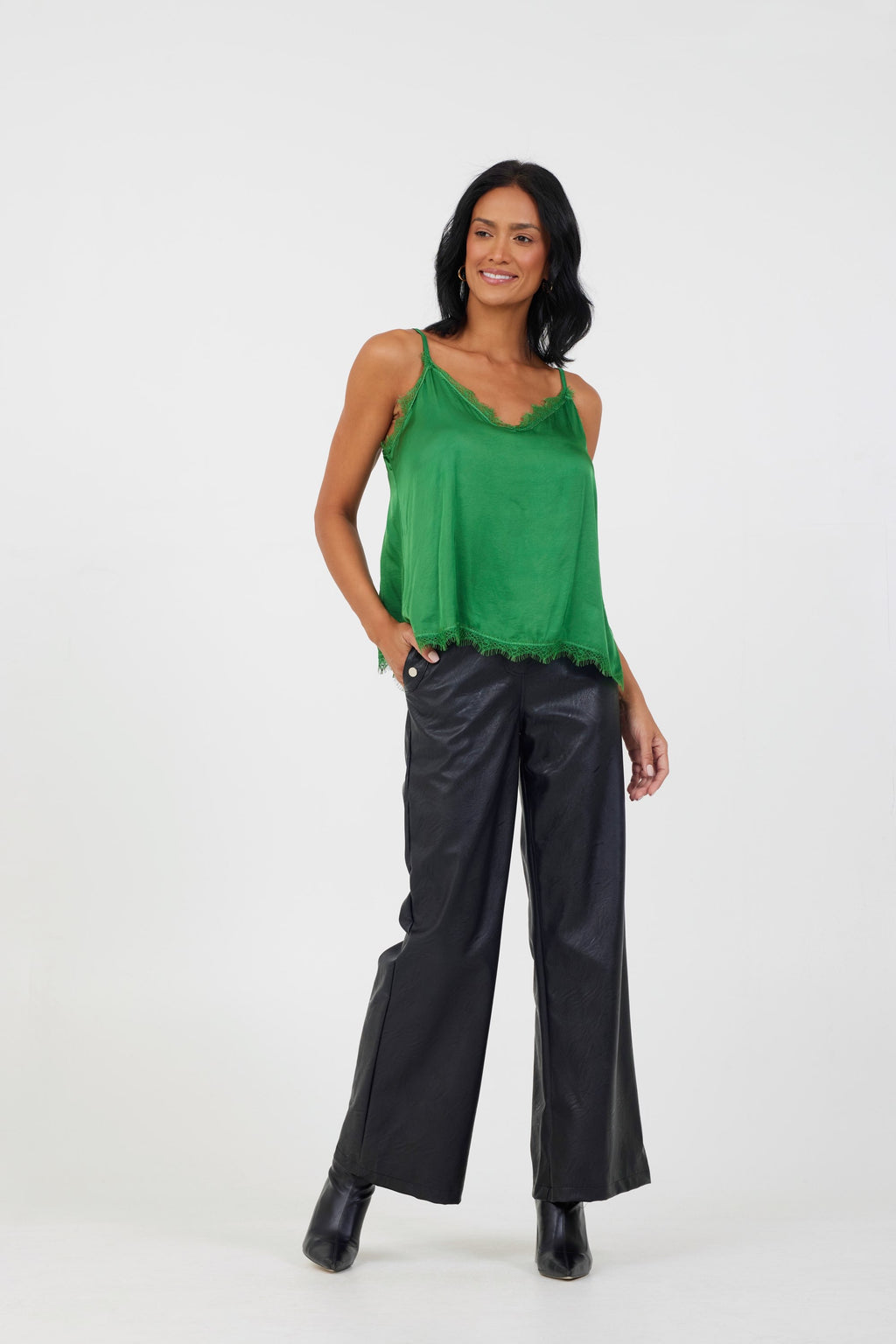Kerrie Silk Lace Trim Cami Vest Top image 4