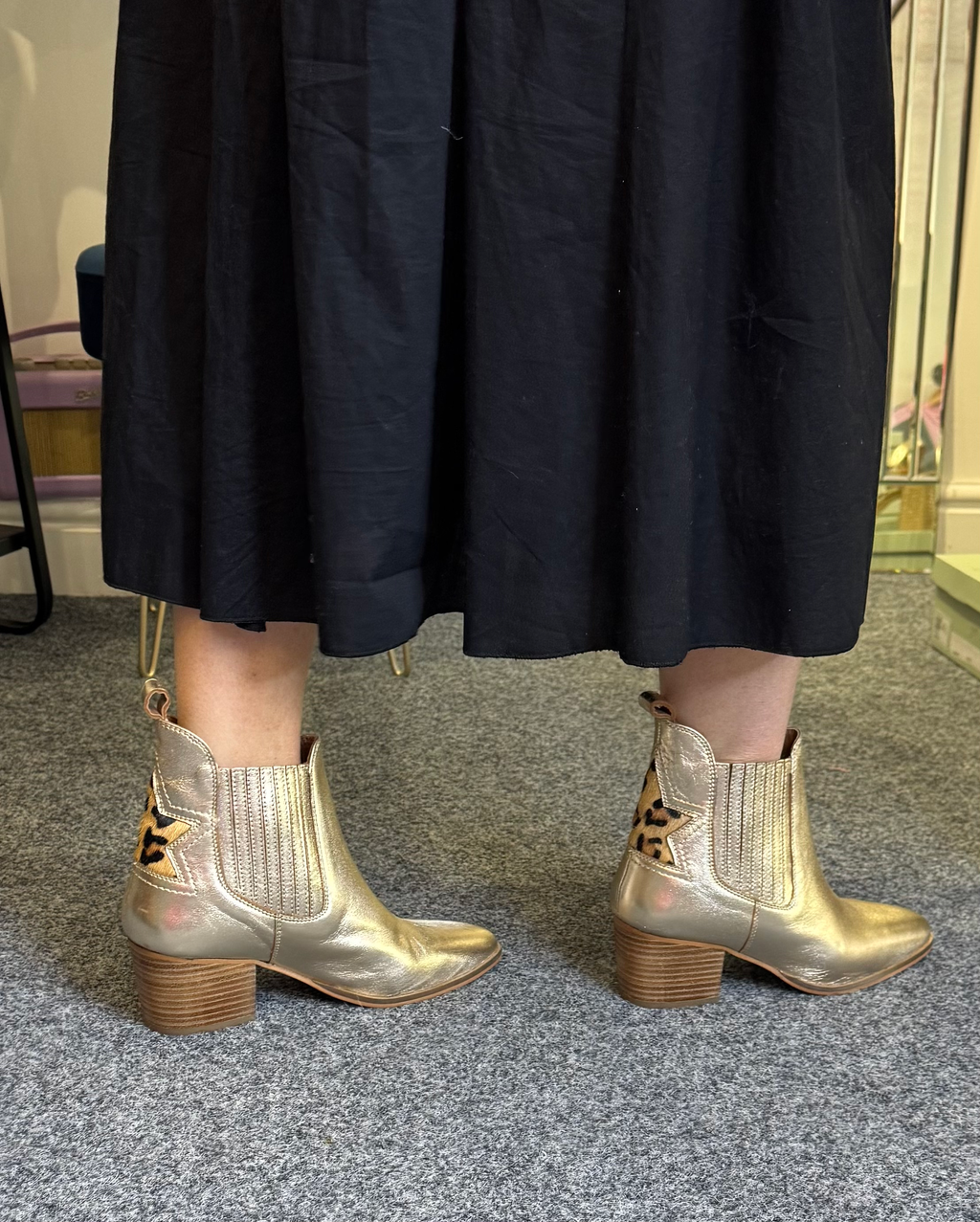 Starry Leather Ankle Cowboy Boots image 4