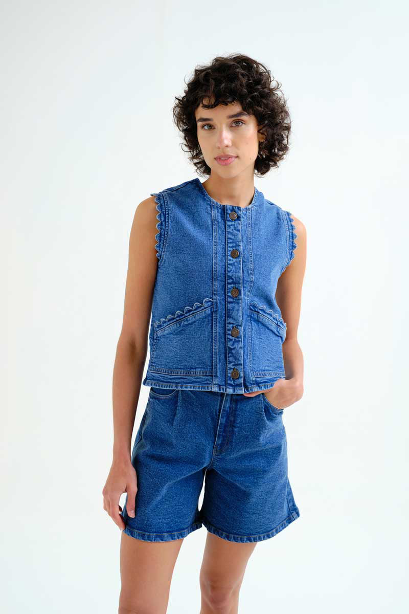 Denim Shorts with Pocket Detail - Spanish Collection  image 5